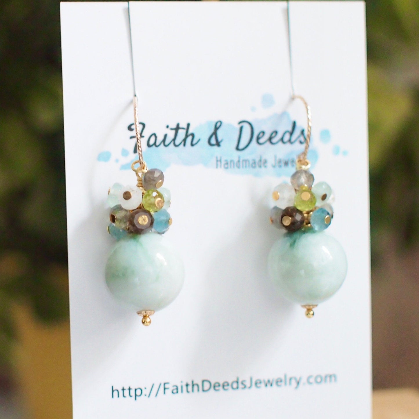 Type A Burmese Jade Ball Earrings // Gem Cluster // 14K Gold-filled // Elegant & Understated