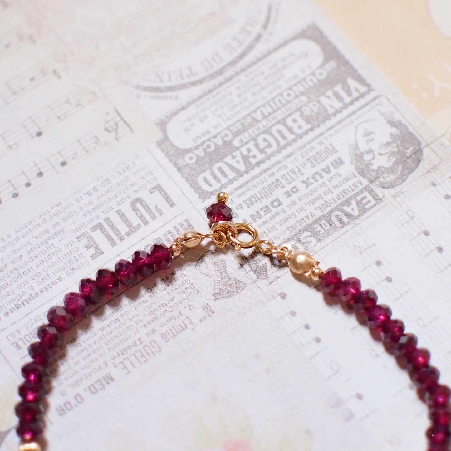 White Baroque Pearl x Garnet Bracelet // Bold & Elegant // 14K Gold-filled