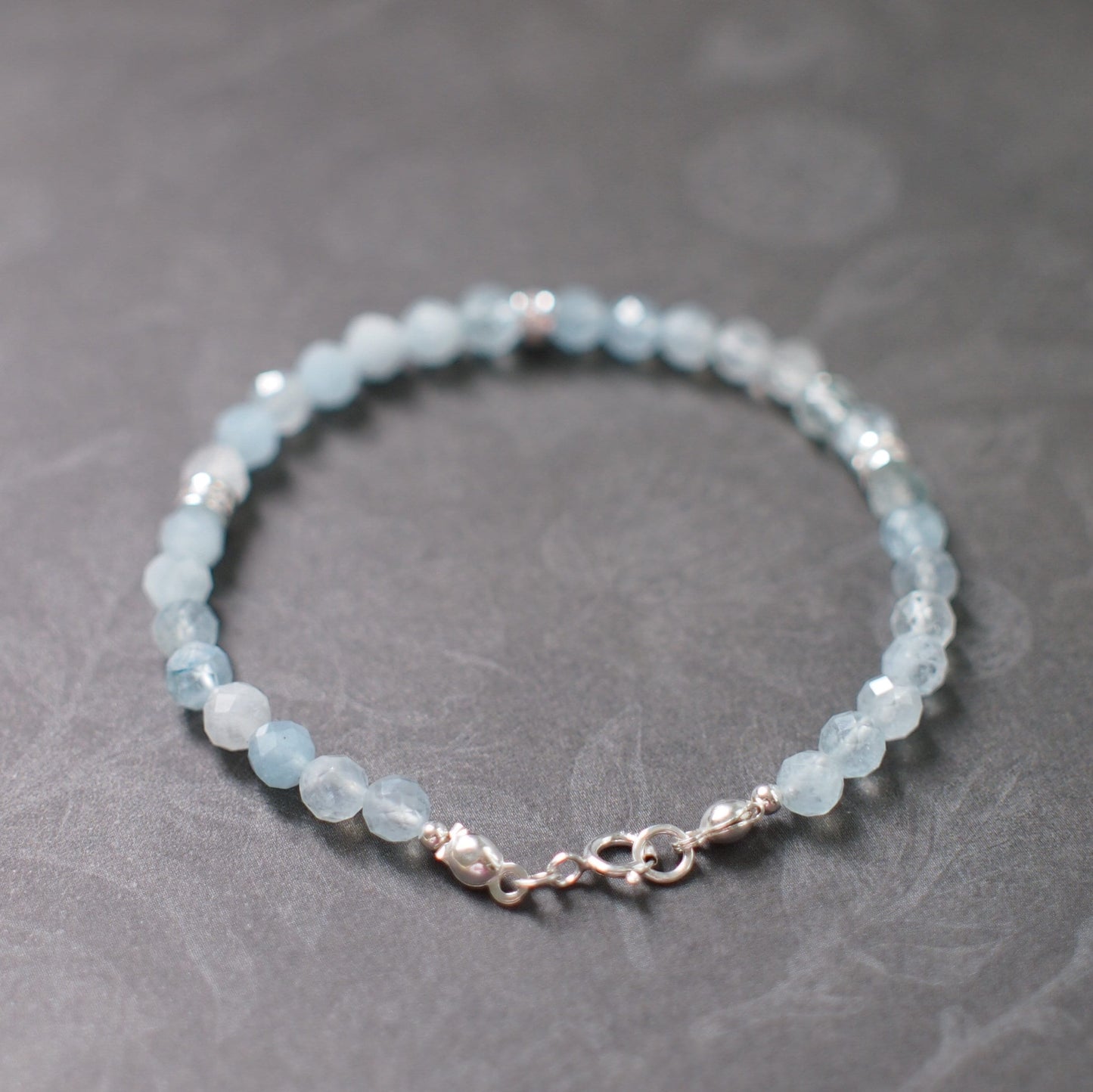 Aquamarine Bracelet // 925 Sterling Silver // Cute & Chic // Stackable