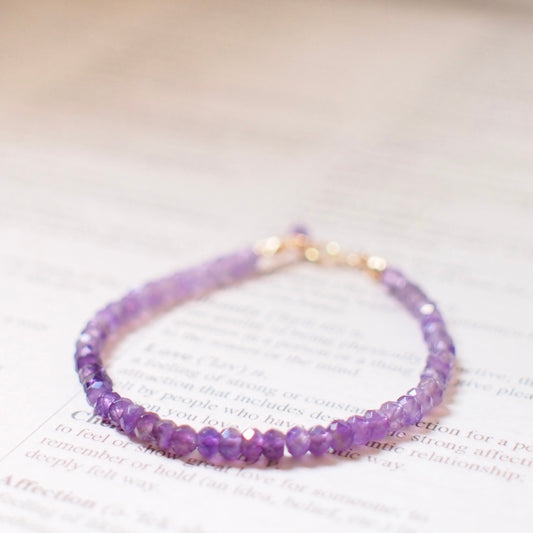Amethyst Bracelet // 14K Gold-filled // Elegant & Feminine // Stackable