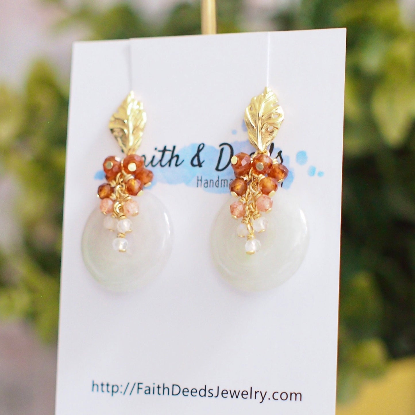 Type A Burmese Jade Donut Earrings // Pearl Cluster // Mother of Pearl Flower // 14K Gold-filled // Romantic & Elegant