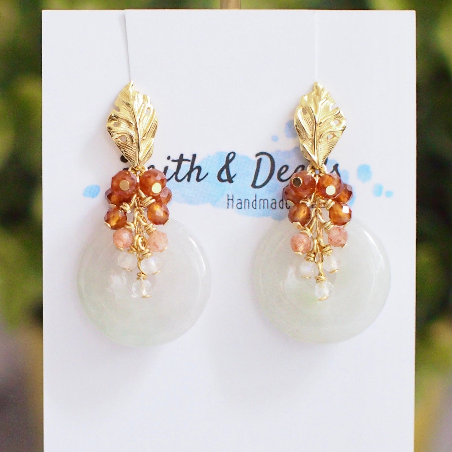 Type A Burmese Jade Donut Earrings // Pearl Cluster // Mother of Pearl Flower // 14K Gold-filled // Romantic & Elegant