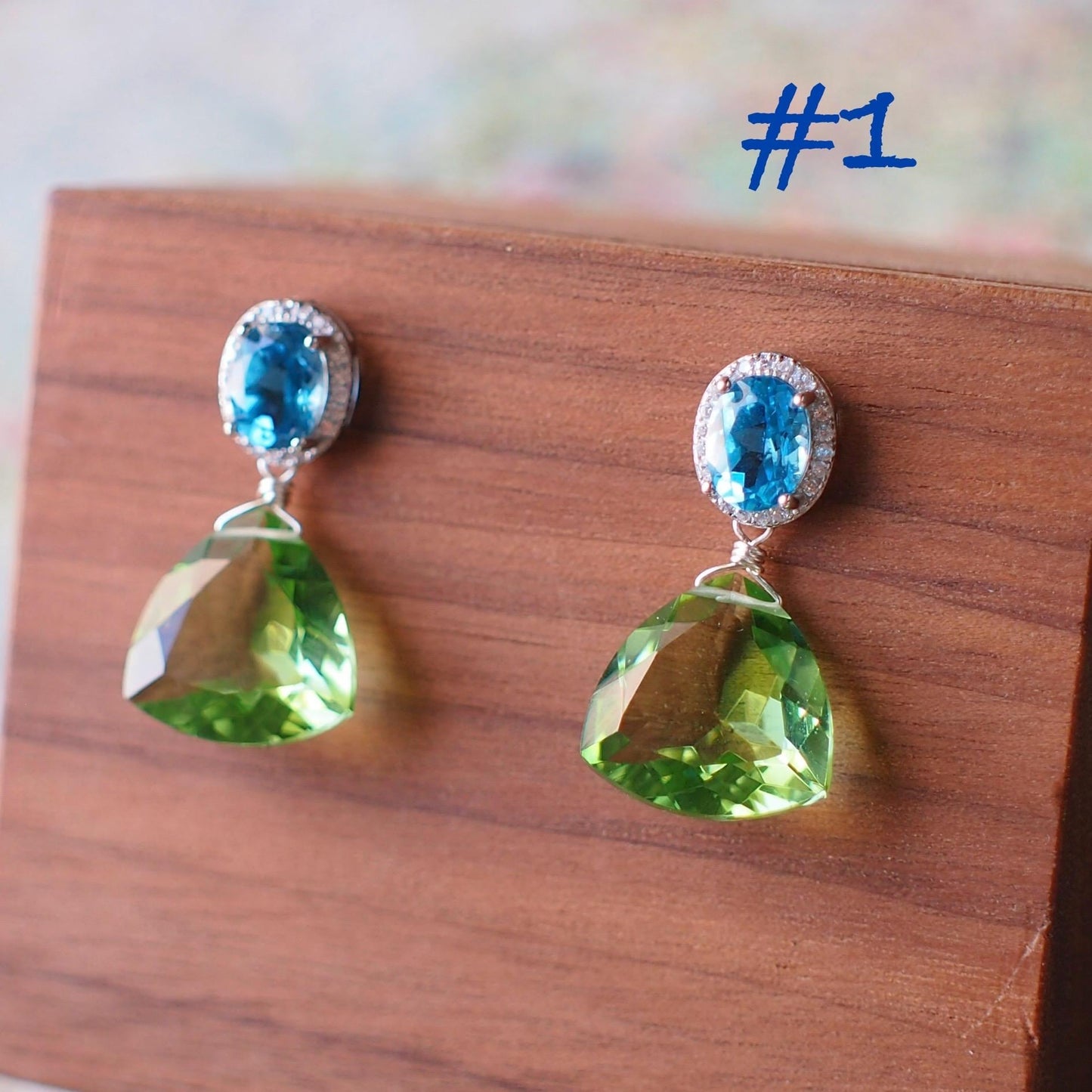 Gem Stone Earrings // Sparkly & Elegant // 18K Gold Plated Over Sterling Silver