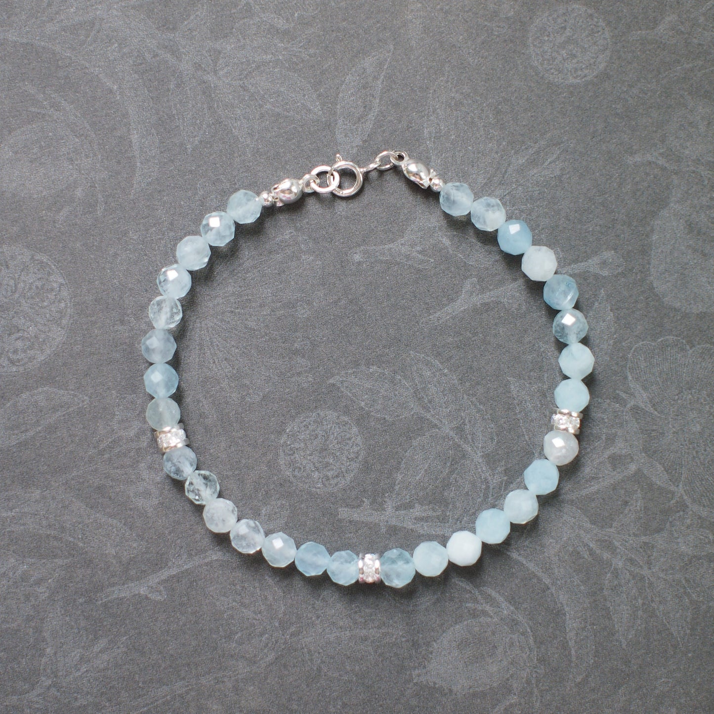 Aquamarine Bracelet // 925 Sterling Silver // Cute & Chic // Stackable