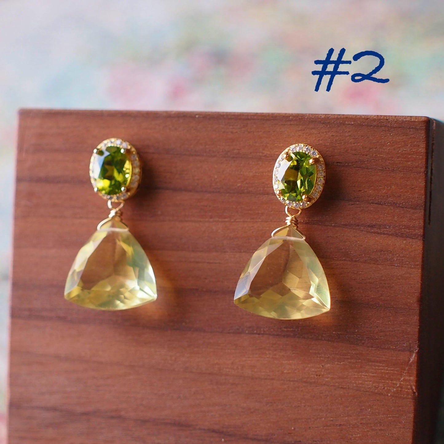 Gem Stone Earrings // Sparkly & Elegant // 18K Gold Plated Over Sterling Silver