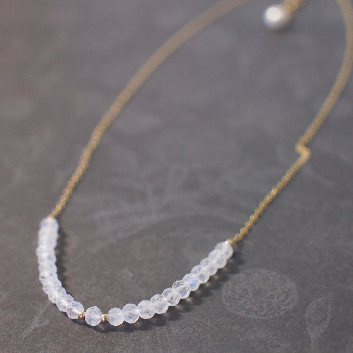 Rainbow Moonstone Rondelle Necklace // 14K Gold-filled // Dainty & Graceful