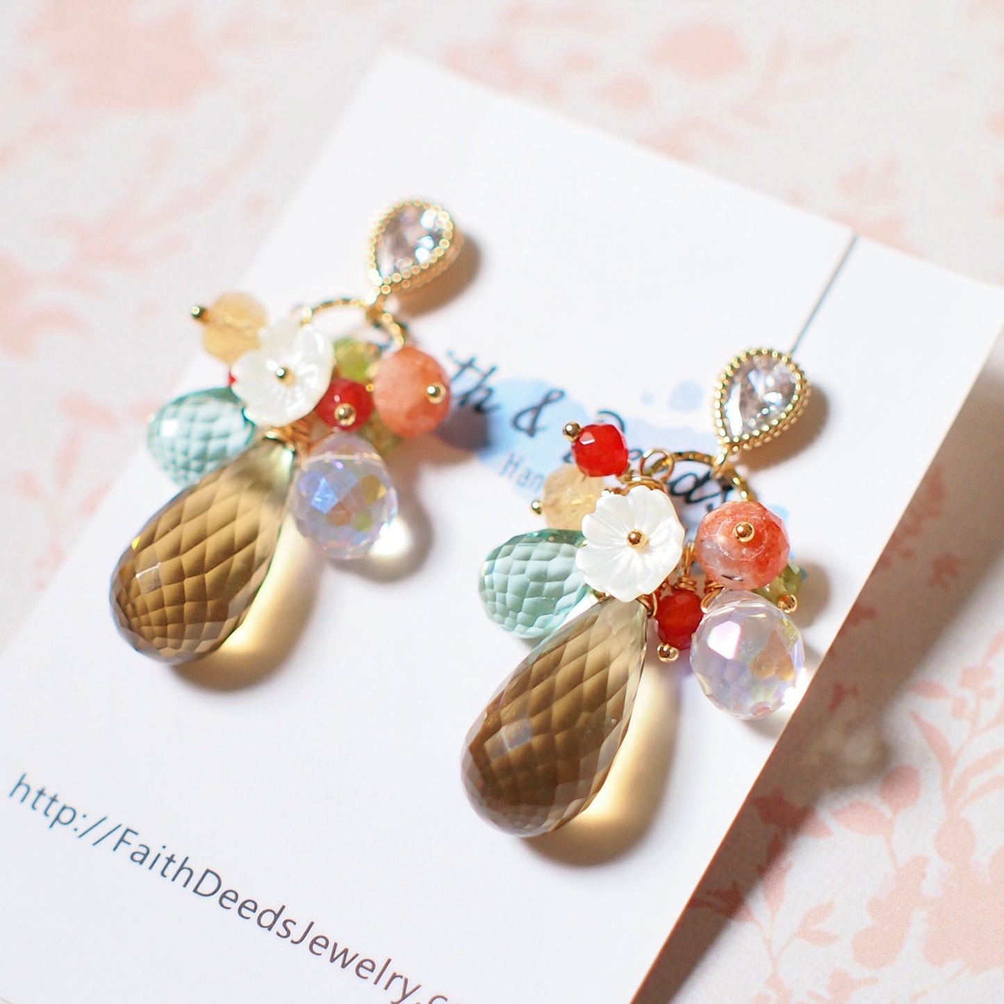 Honey Quartz Earrings // Statement Earrings // 14K Gold-filled // Vibrant & Sweet