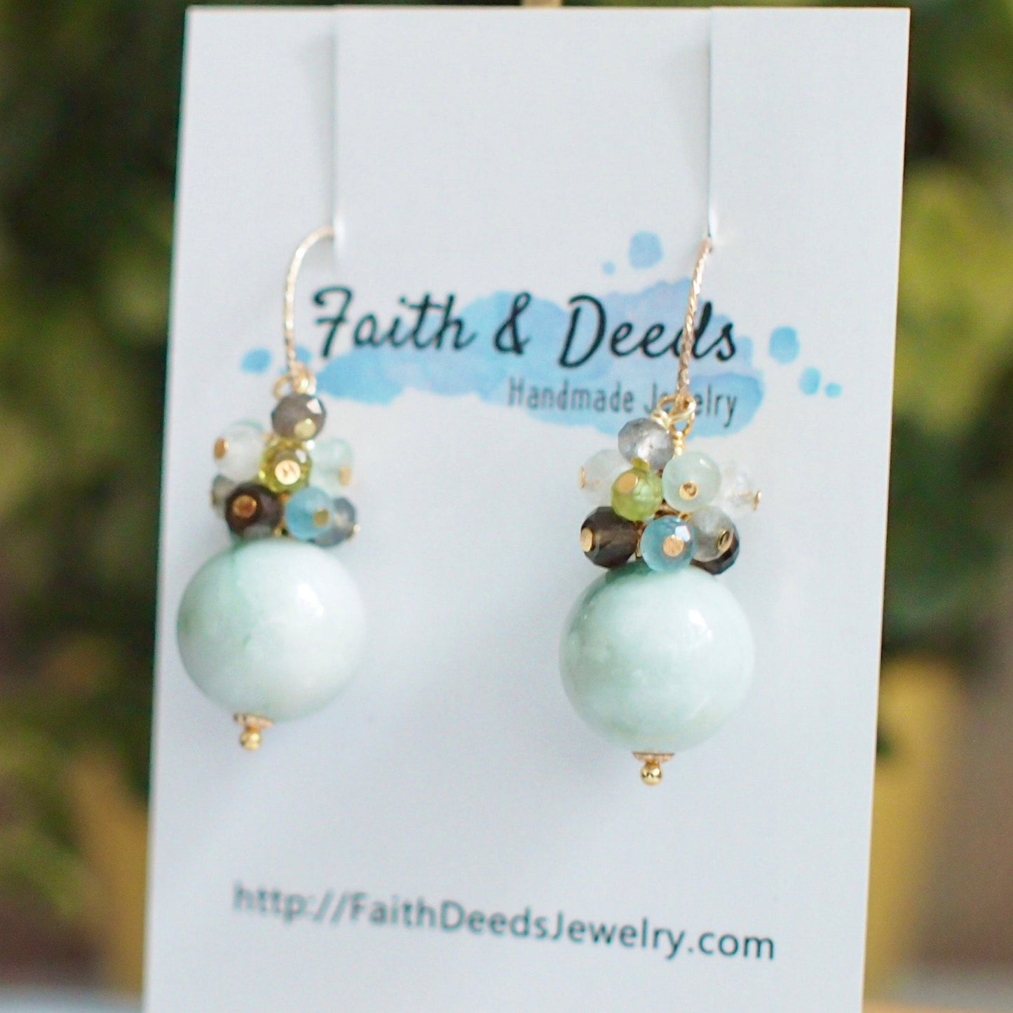 Type A Burmese Jade Ball Earrings // Gem Cluster // 14K Gold-filled // Elegant & Understated