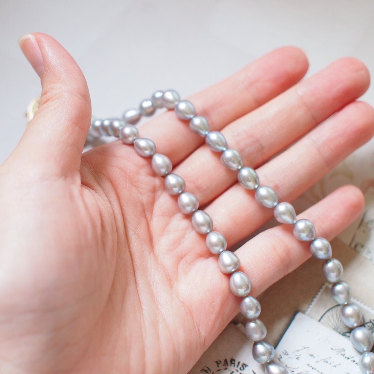 Gray Baroque Pearl Necklace // Beautiful Lustre // 14K Gold-filled // Chic and Modern