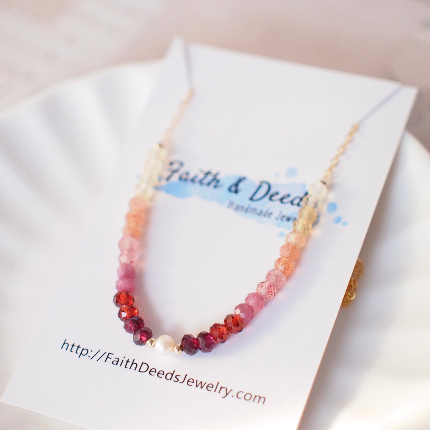 Ombré Style Rondelle Necklace // 14K Gold-filled // Dainty & Stunning