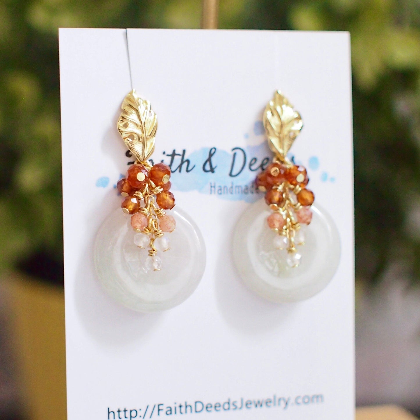 Type A Burmese Jade Donut Earrings // Pearl Cluster // Mother of Pearl Flower // 14K Gold-filled // Romantic & Elegant