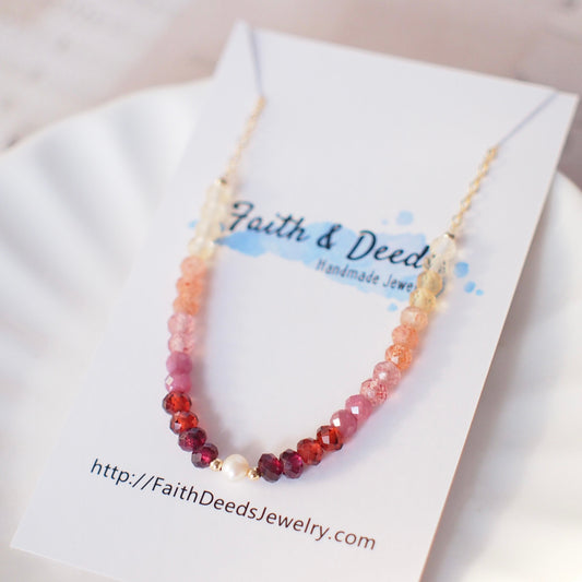 Ombré Style Rondelle Necklace // 14K Gold-filled // Dainty & Stunning