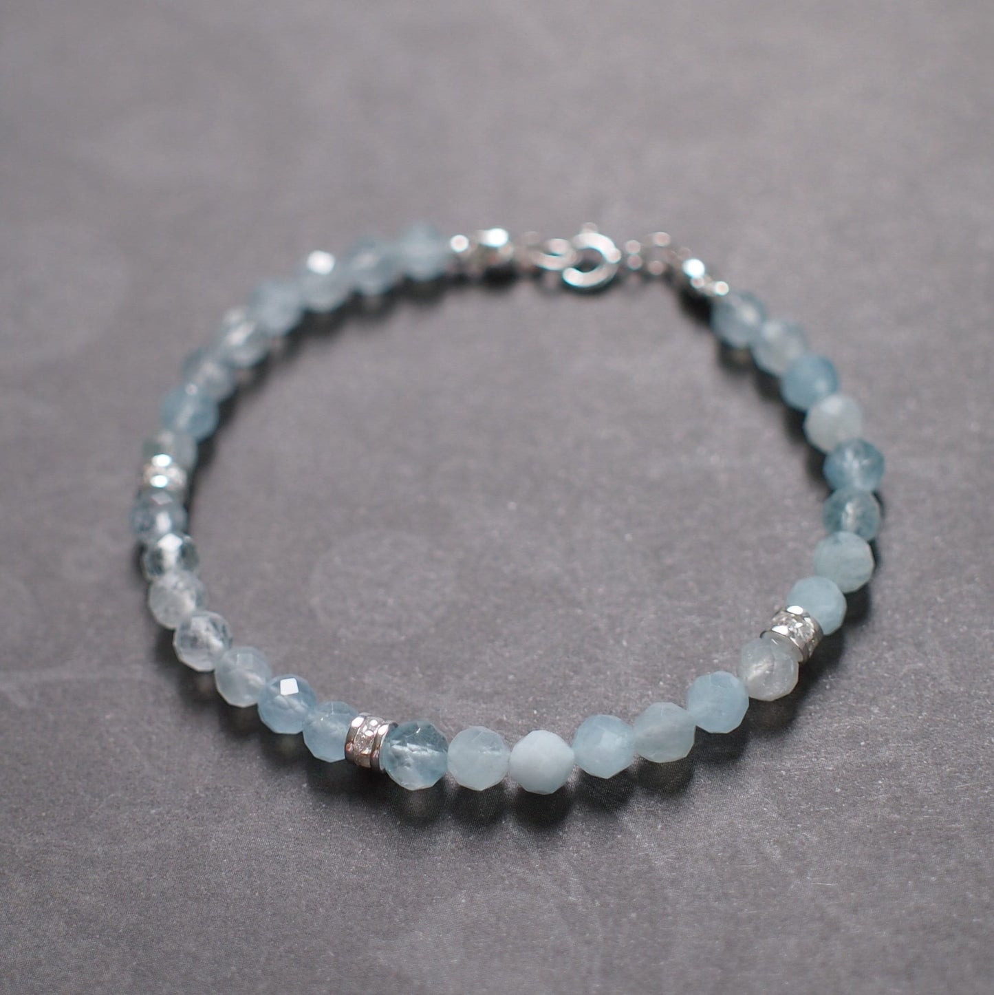 Aquamarine Bracelet // 925 Sterling Silver // Cute & Chic // Stackable