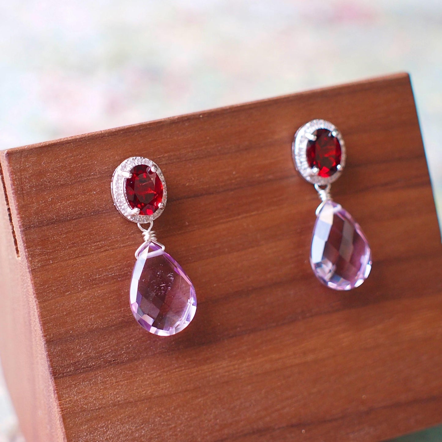 Gem Stone Earrings // Sparkly & Elegant // 18K Gold Plated Over Sterling Silver