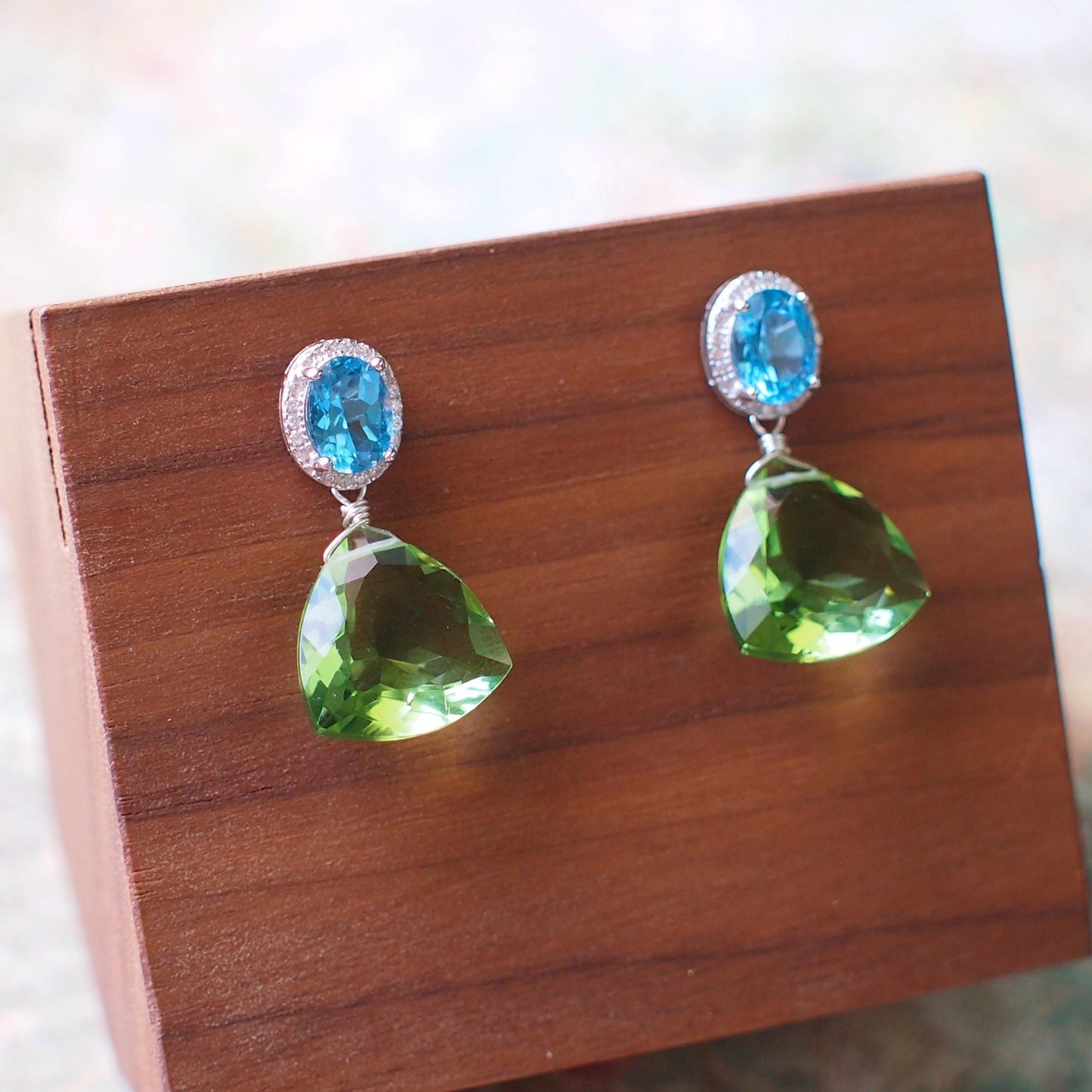 Gem Stone Earrings // Sparkly & Elegant // 18K Gold Plated Over Sterling Silver