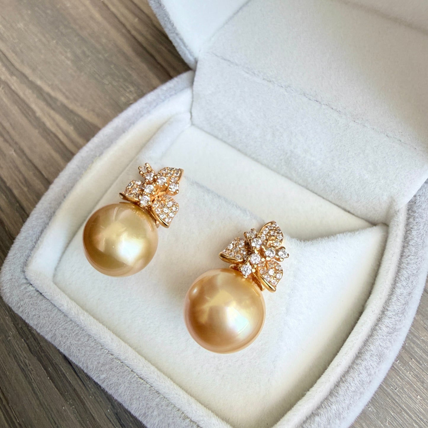 12mm Golden South Sea Pearl Earrings
