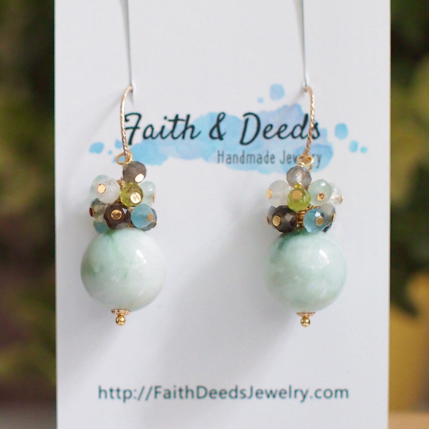 Type A Burmese Jade Ball Earrings // Gem Cluster // 14K Gold-filled // Elegant & Understated