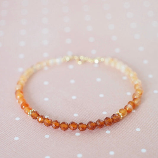 Orange Garnet x Agate Bracelet // Vibrant and Stunning // Stackable // 14K Gold-filled