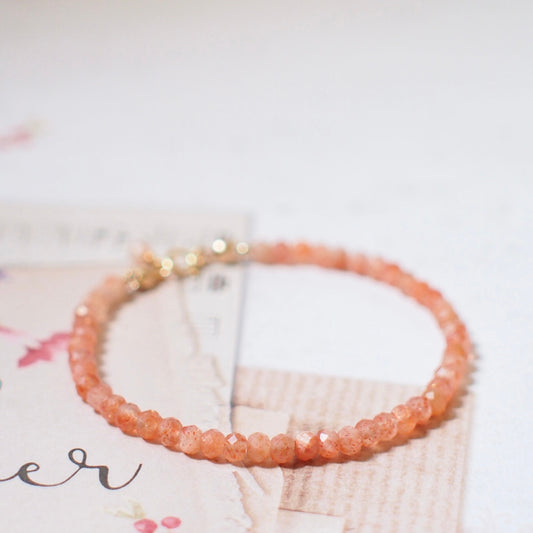 Sunstone Bracelet // 14K Gold-filled // Golden Peach Colour // Stackable