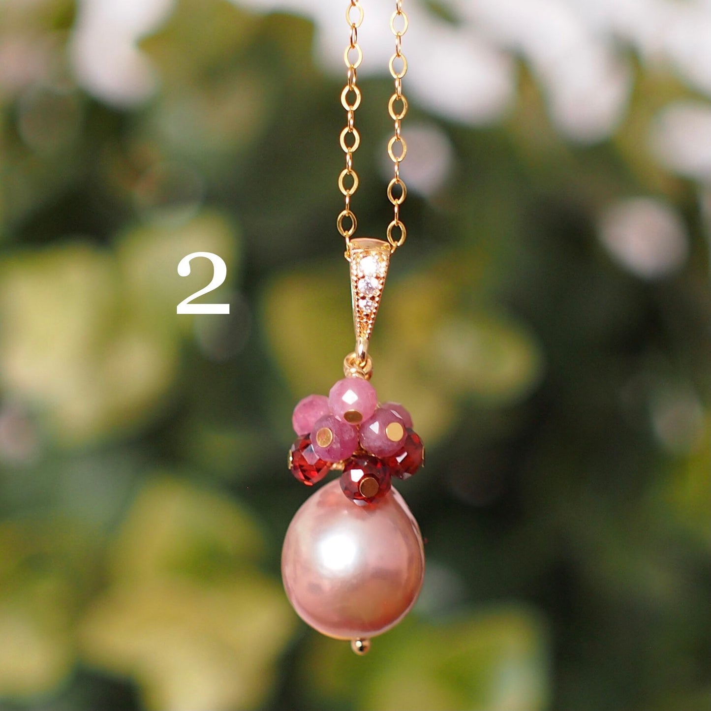 Edison Baroque Pearl Pendants // Natural Gem Cluster // 5 Different Colour Themes // 14K Gold-filled