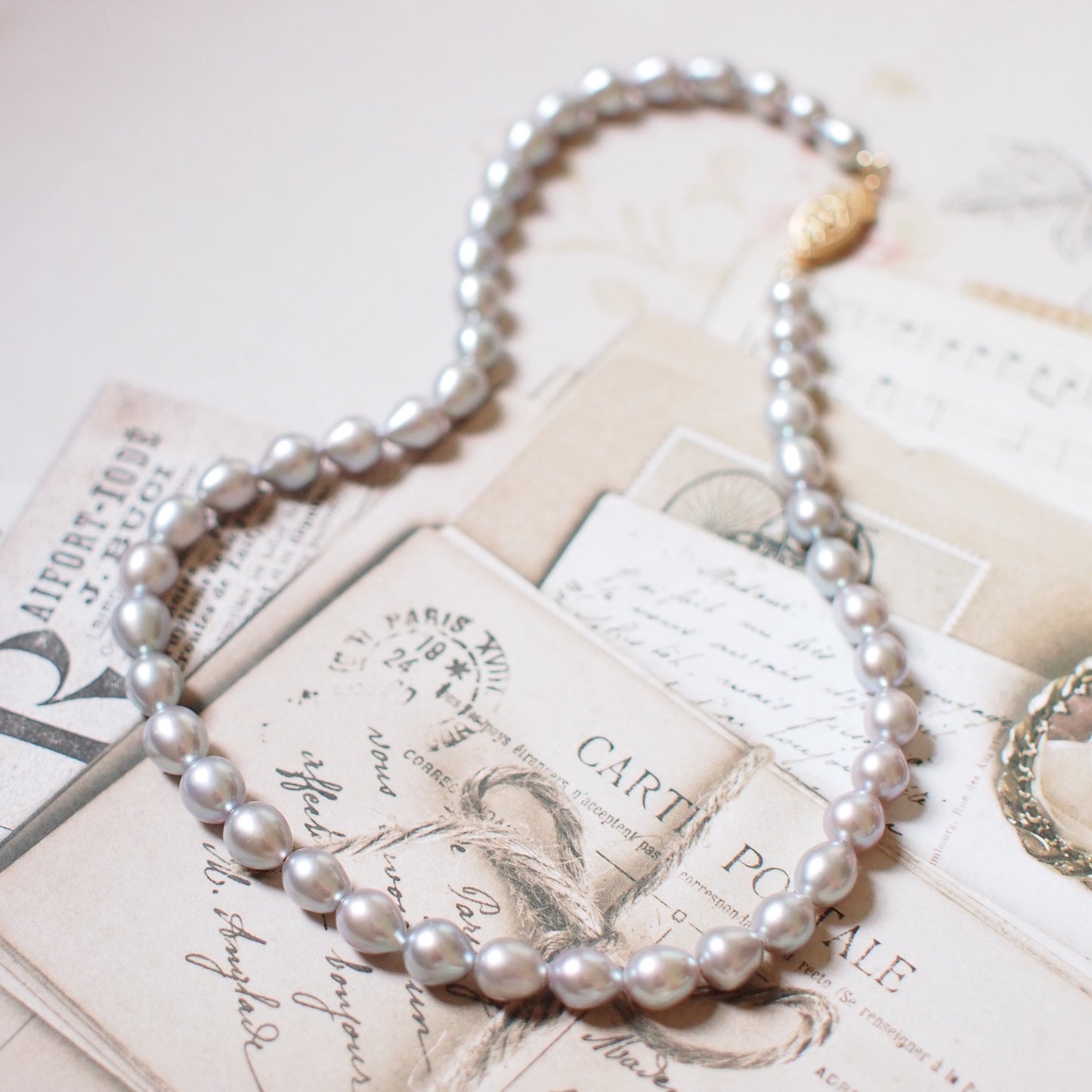 Gray Baroque Pearl Necklace // Beautiful Lustre // 14K Gold-filled // Chic and Modern