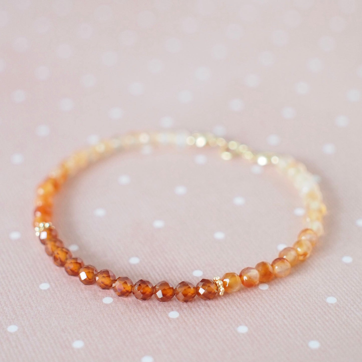 Orange Garnet x Agate Bracelet // Vibrant and Stunning // Stackable // 14K Gold-filled