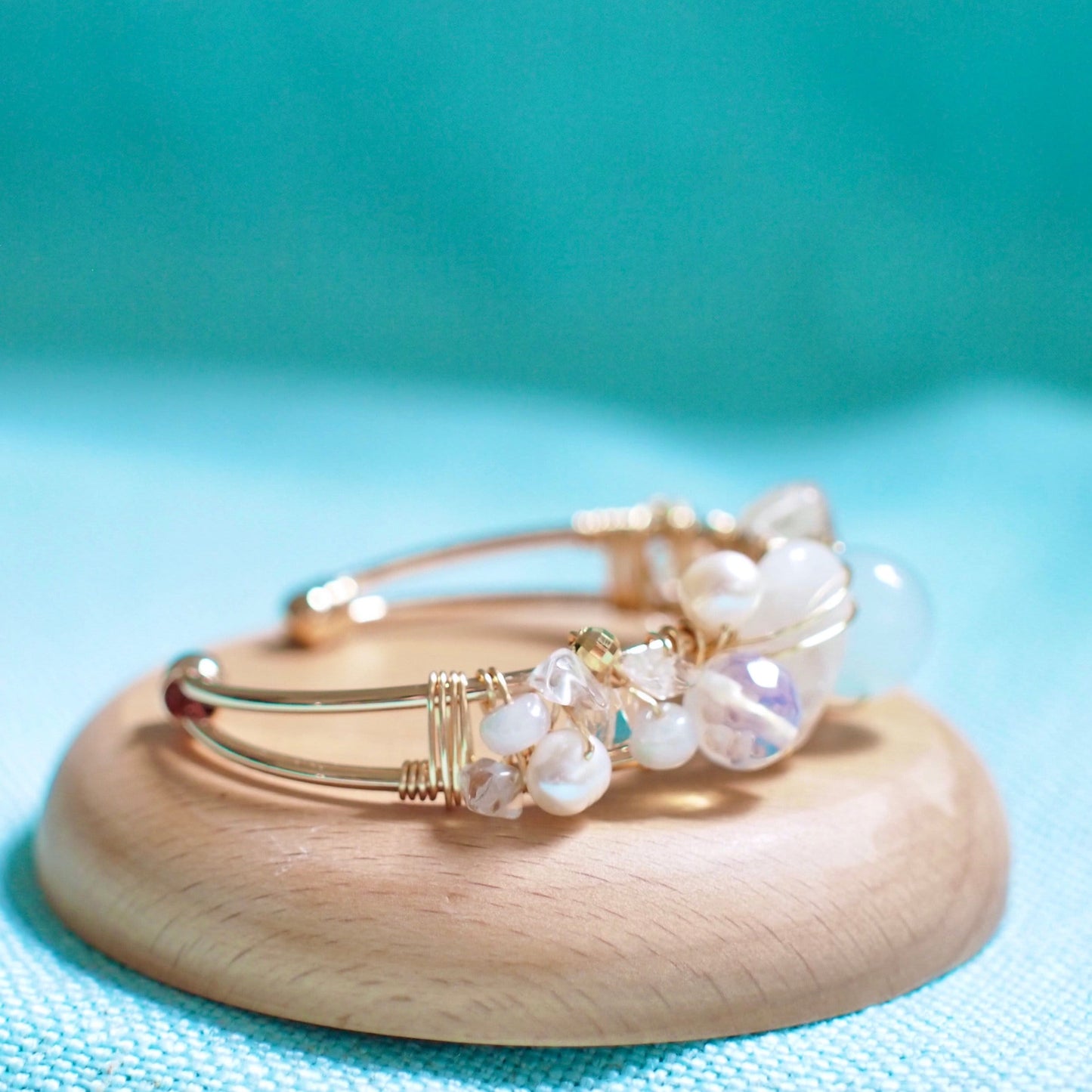 Cuff Bracelet // Gems & Pearls // One of a Kind