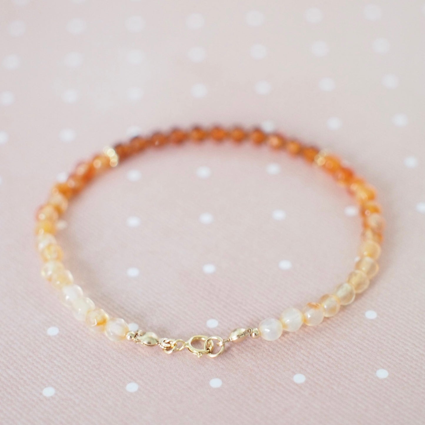Orange Garnet x Agate Bracelet // Vibrant and Stunning // Stackable // 14K Gold-filled