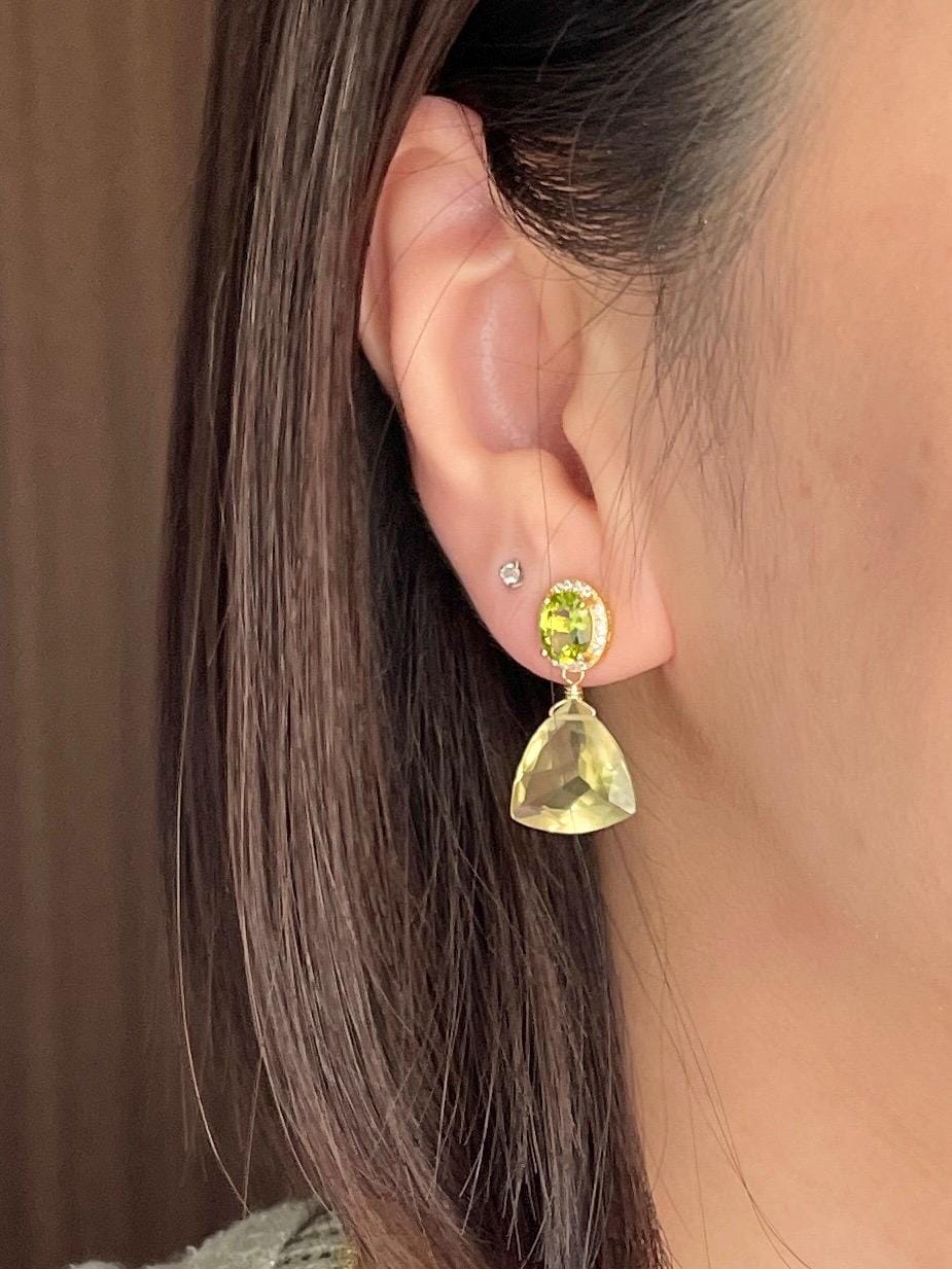 Gem Stone Earrings // Sparkly & Elegant // 18K Gold Plated Over Sterling Silver