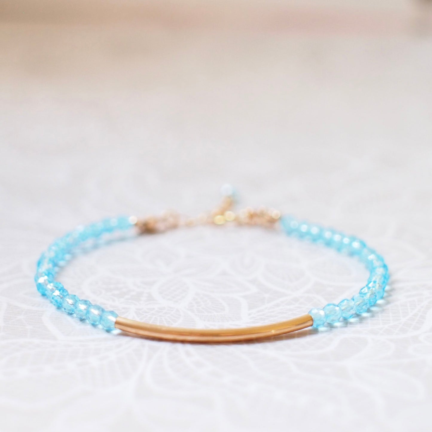 Blue Topaz Bracelet // 14K Gold-filled // Dainty & Bright // Stackable