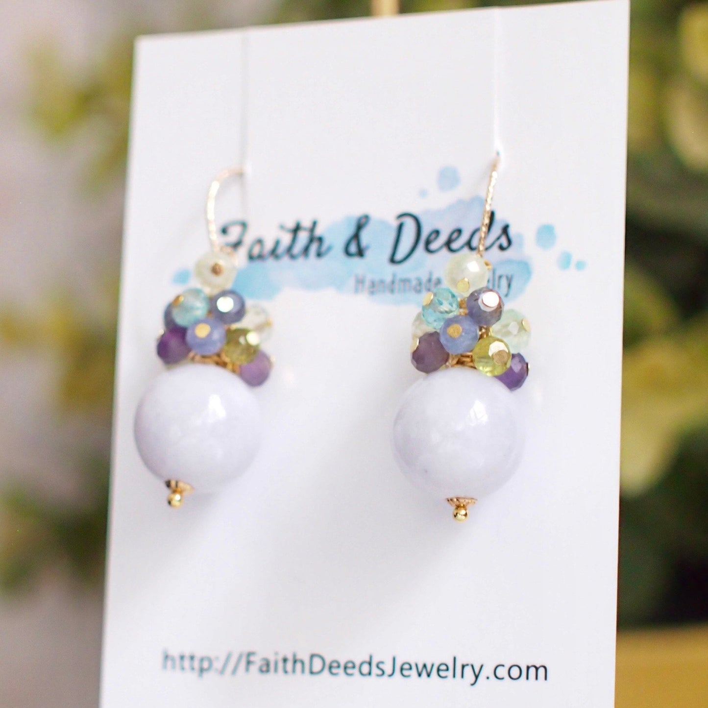 Type A Burmese Lavender Jade Ball Earrings // Gem Cluster // 14K Gold-filled // Modern and Feminine