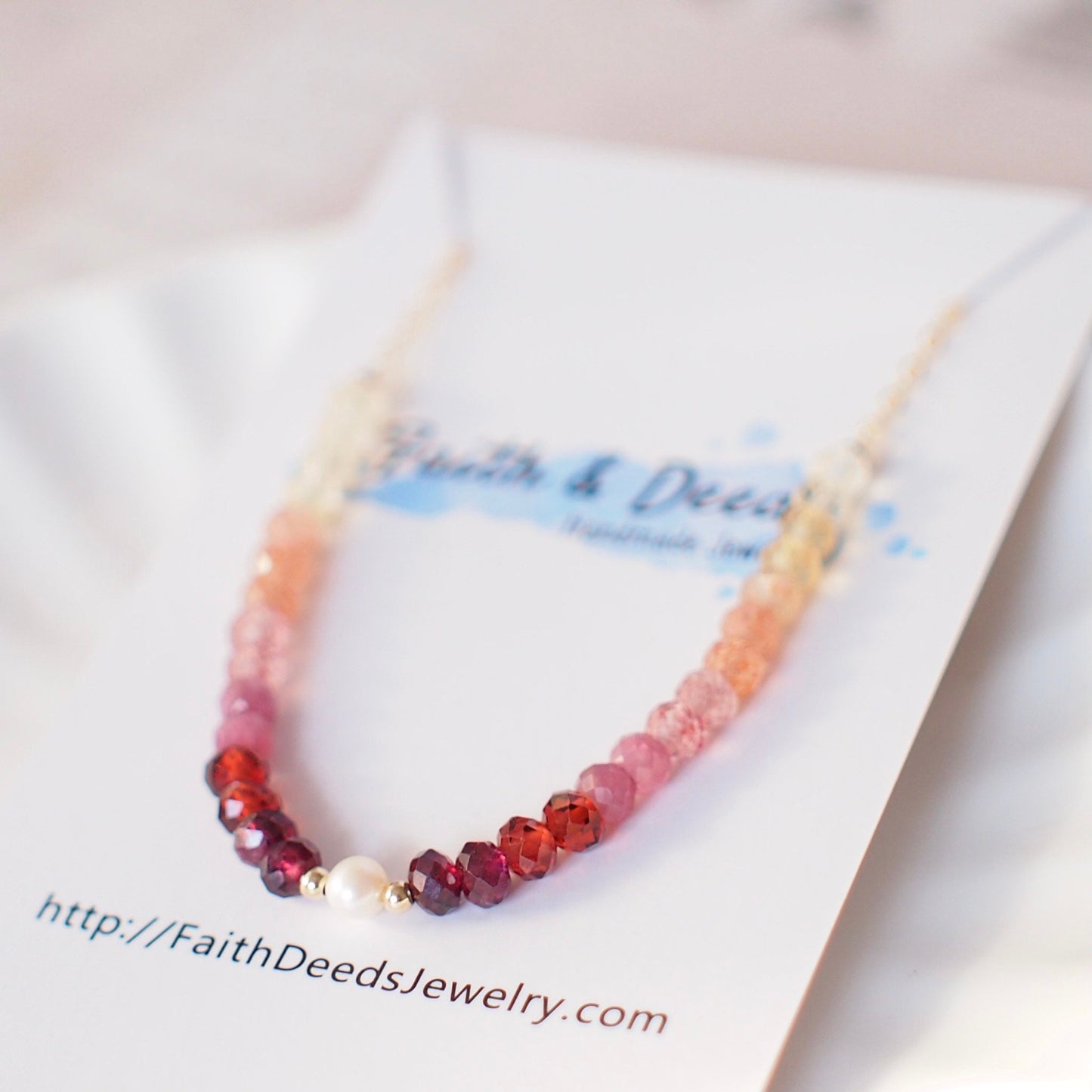 Ombré Style Rondelle Necklace // 14K Gold-filled // Dainty & Stunning