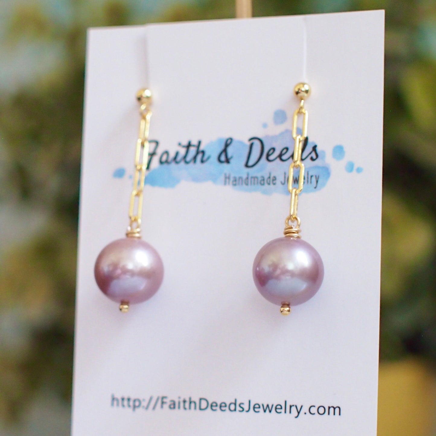 Purple Edison Pearl Earrings // 14K Gold-filled // Simple & Chic // Gorgeous Lustre