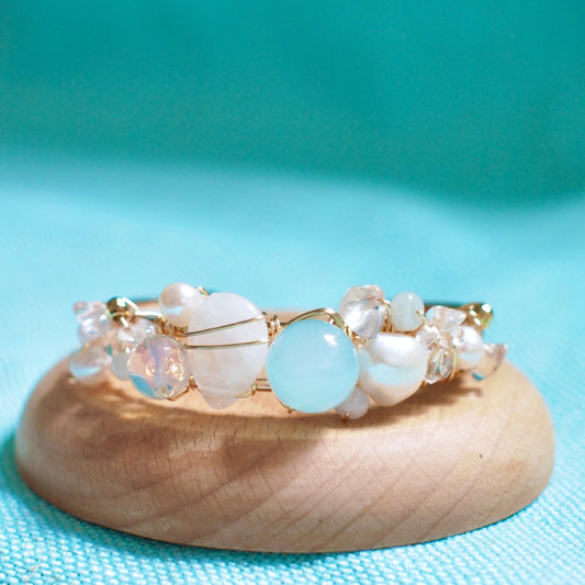 Cuff Bracelet // Gems & Pearls // One of a Kind