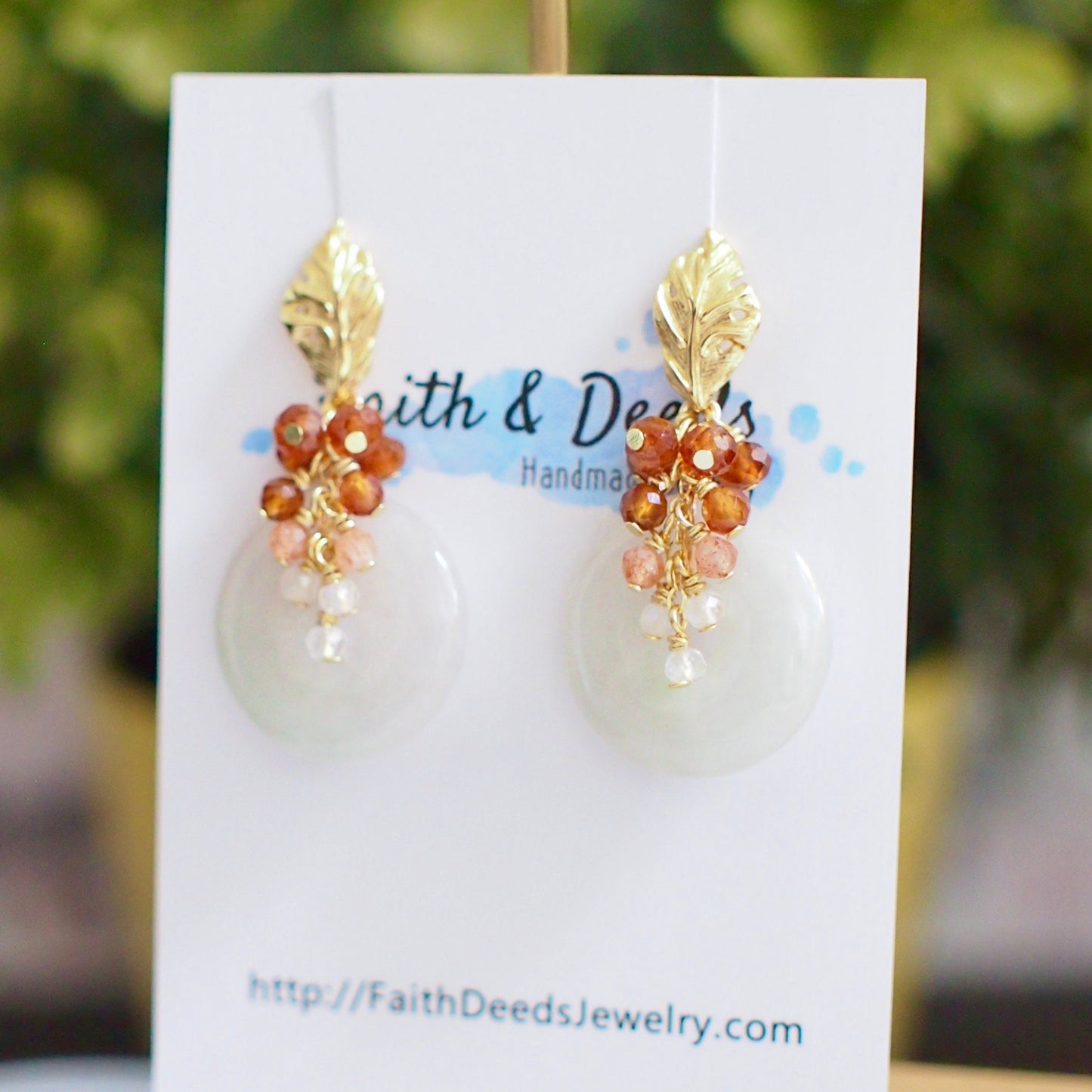 Type A Burmese Jade Donut Earrings // Pearl Cluster // Mother of Pearl Flower // 14K Gold-filled // Romantic & Elegant