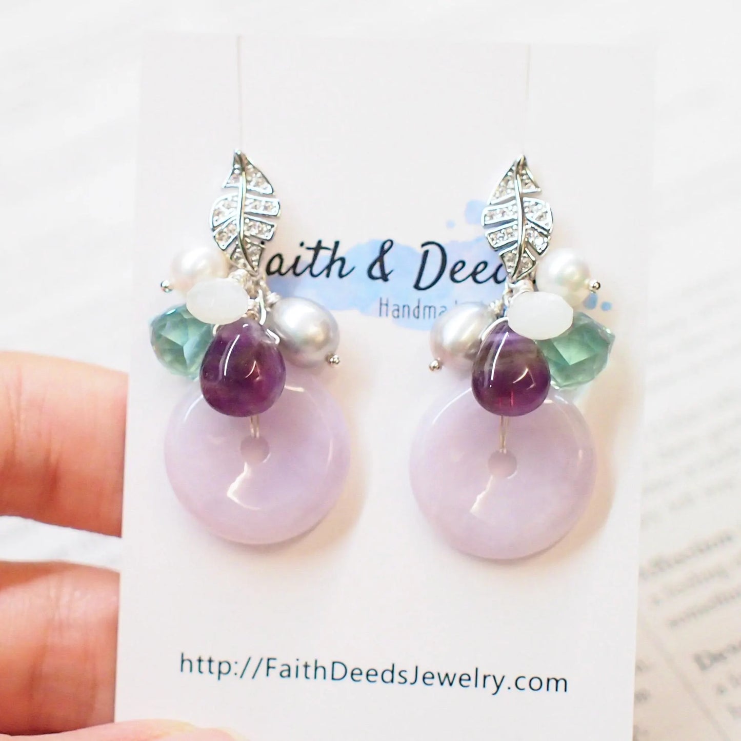 Type A Burmese Lavender Jade Donut Earrings // Sparkly Gem Cluster // 925 Sterling Silver // Gorgeous & Unique