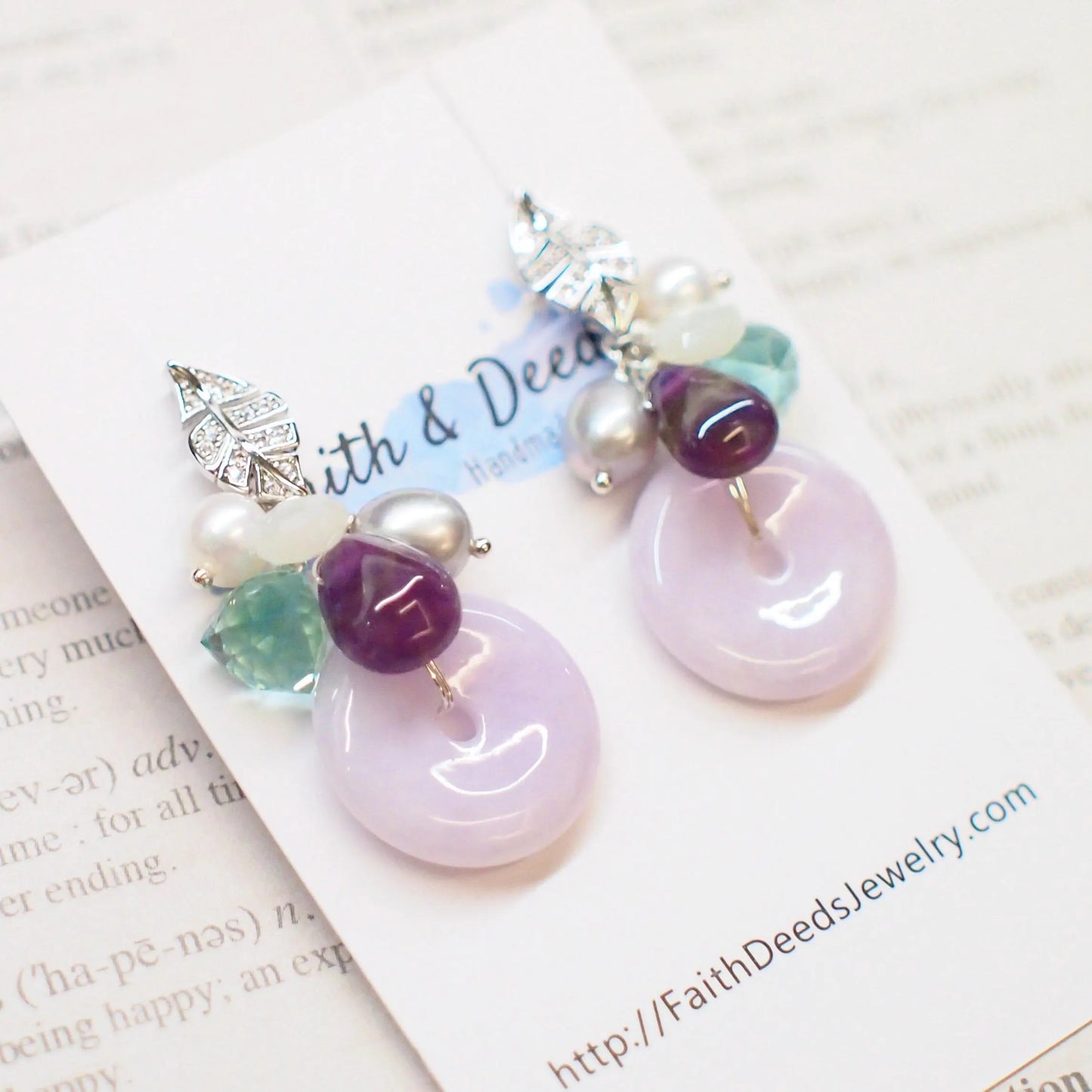 Type A Burmese Lavender Jade Donut Earrings // Sparkly Gem Cluster // 925 Sterling Silver // Gorgeous & Unique