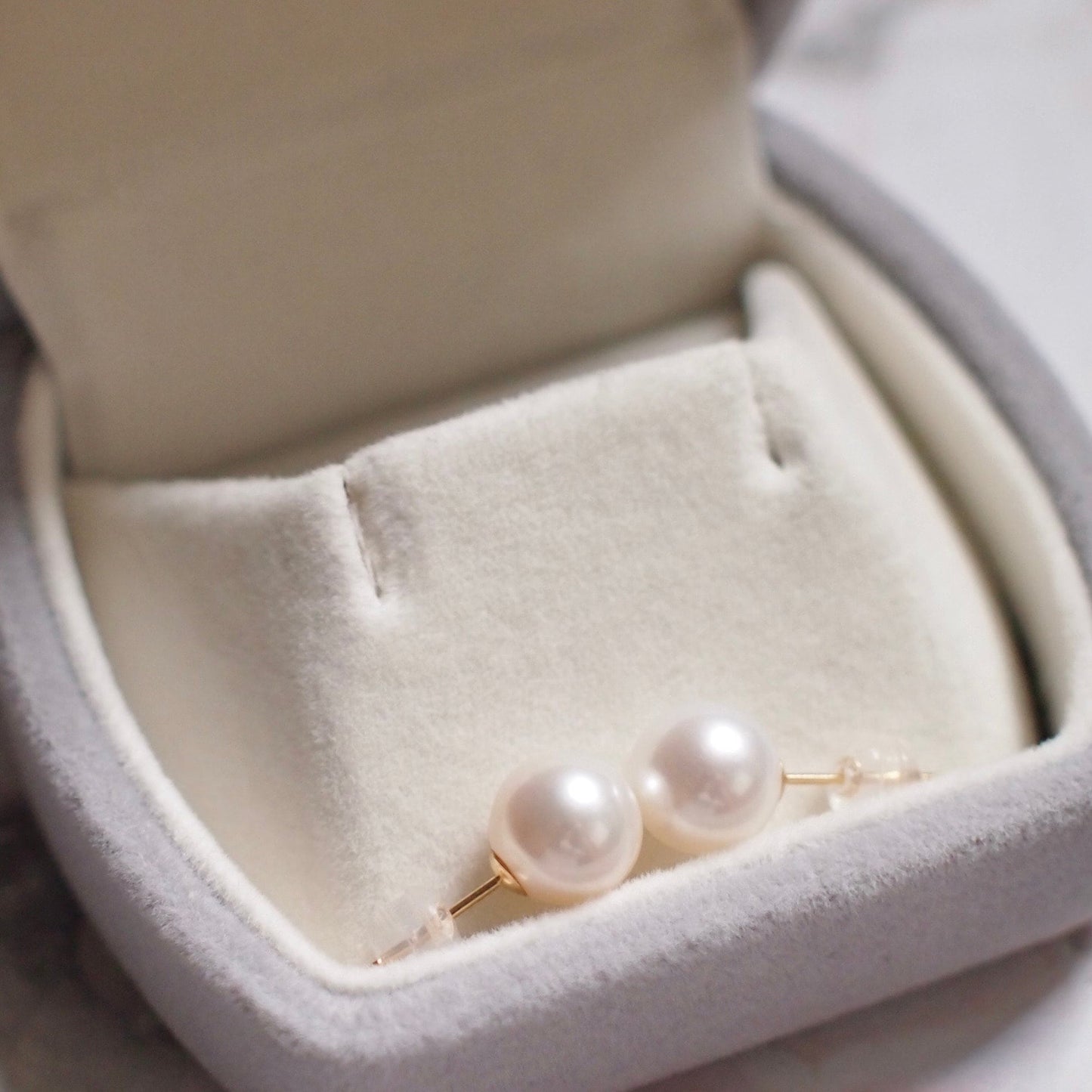 Pre-order: Akoya Saltwater Pearls Ear Studs // 8mm // 18K Solid Yellow Gold