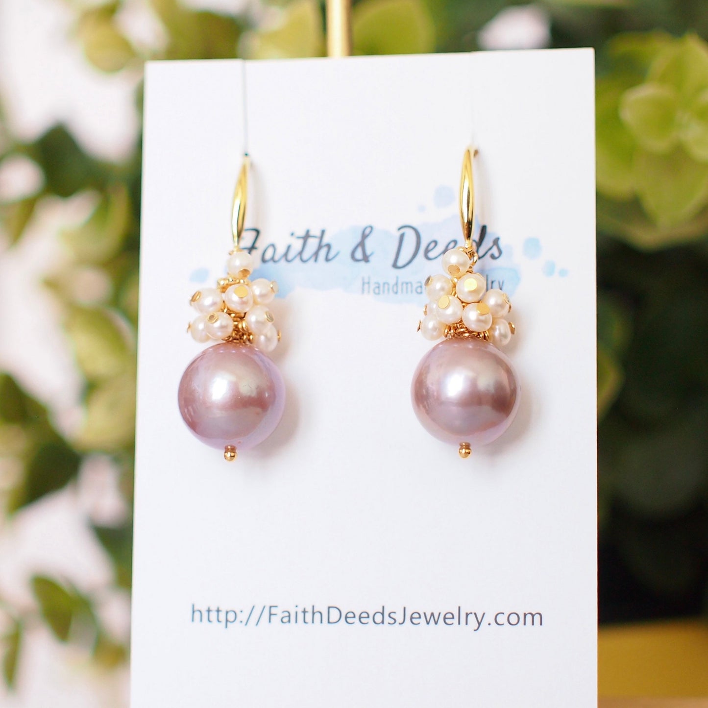 Purple Edison Pearl Earrings // Fresh Water Pearl Cluster // 14K Gold-filled // Sweet & Luxurious