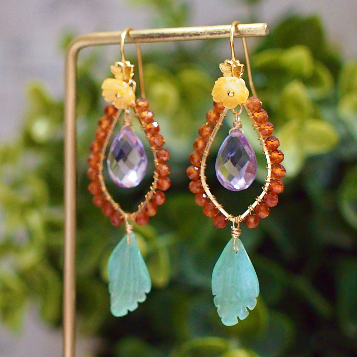 Amethyst Earrings // Statement Earrings // 14K Gold-filled // Wirewrapped Gems // Extravagant