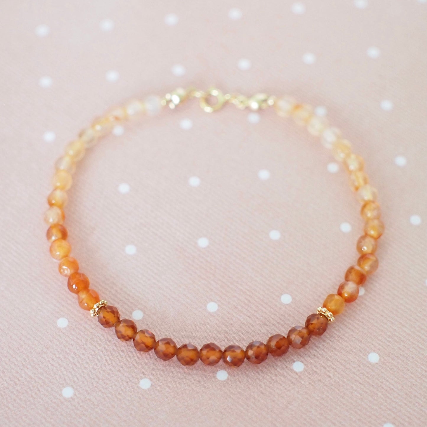 Orange Garnet x Agate Bracelet // Vibrant and Stunning // Stackable // 14K Gold-filled