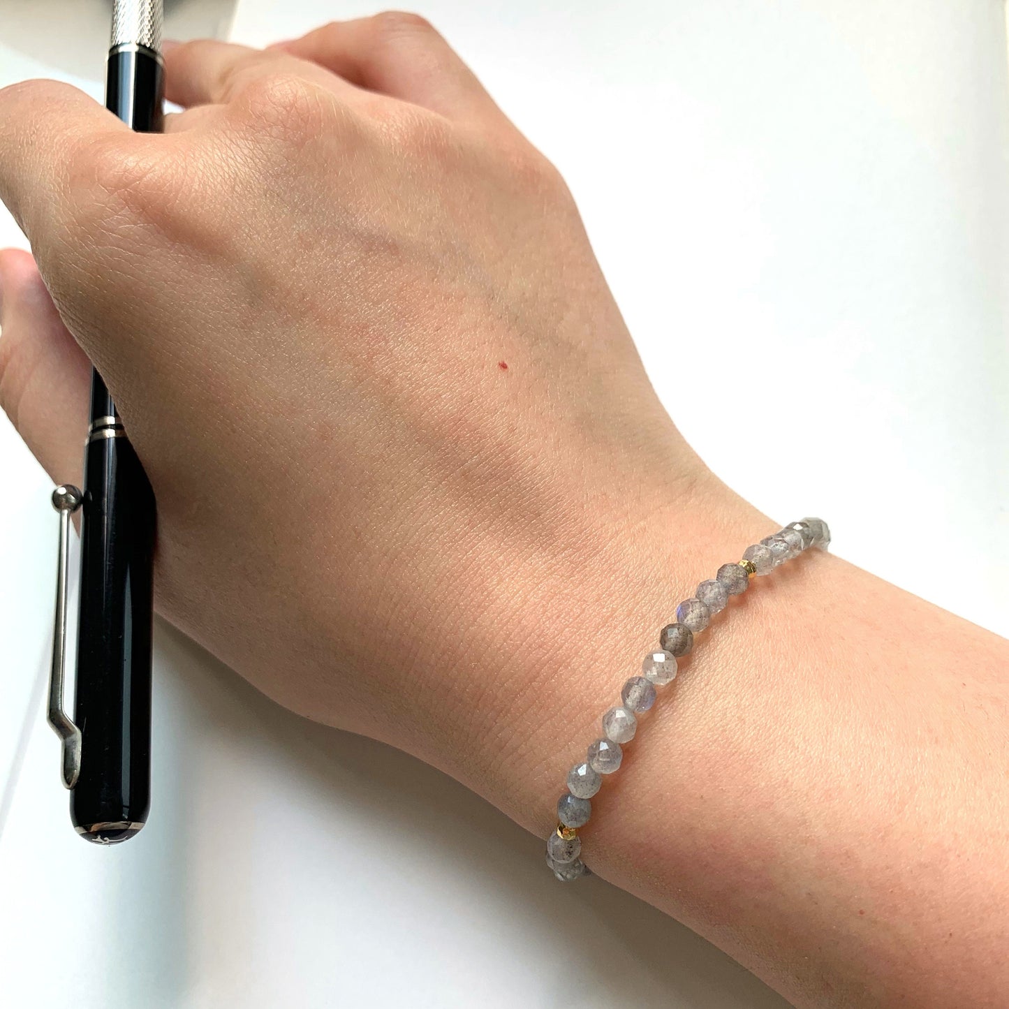 Labradorite Bracelet // Dainty & Sparkly // Stackable // 14K Gold-filled