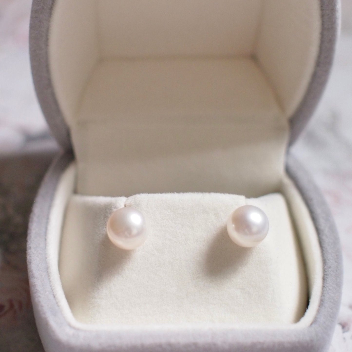 Pre-order: Akoya Saltwater Pearls Ear Studs // 8mm // 18K Solid Yellow Gold