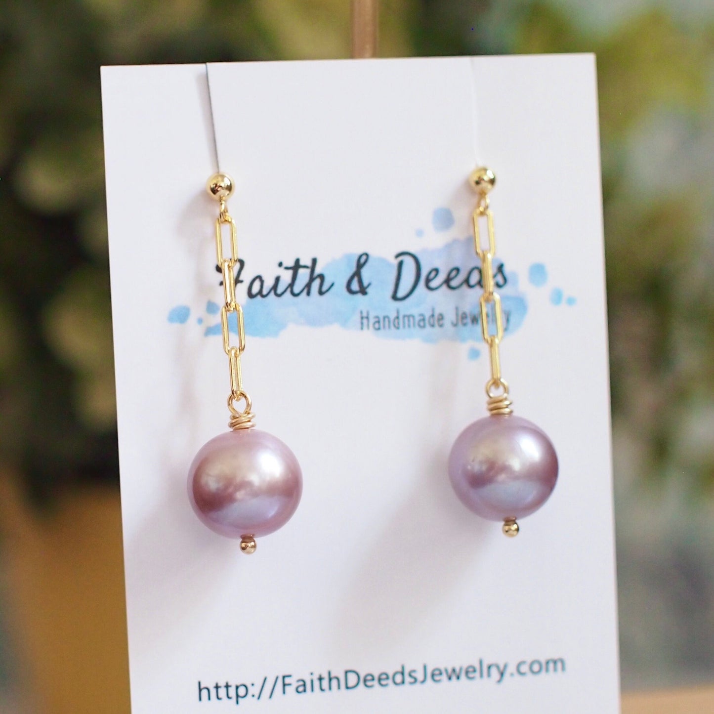 Purple Edison Pearl Earrings // 14K Gold-filled // Simple & Chic // Gorgeous Lustre