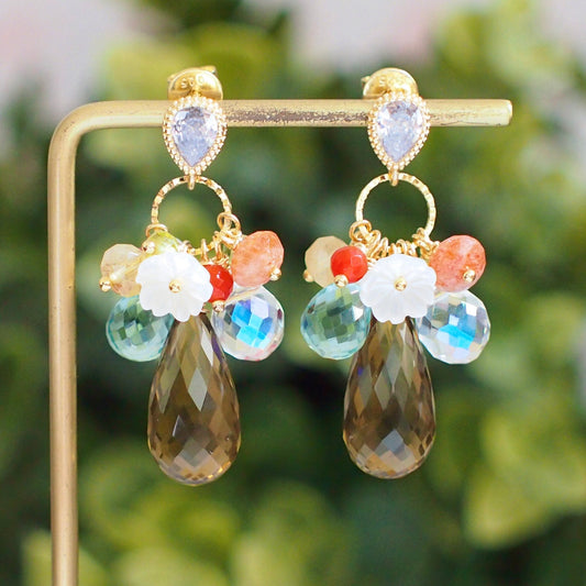 Honey Quartz Earrings // Statement Earrings // 14K Gold-filled // Vibrant & Sweet