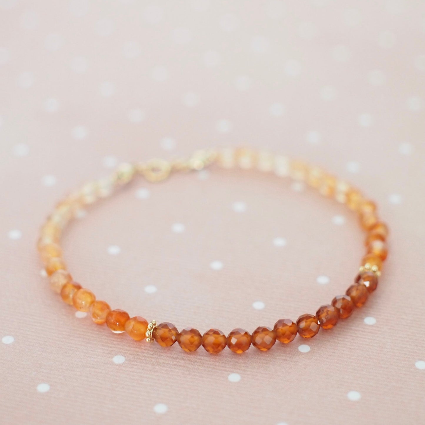 Orange Garnet x Agate Bracelet // Vibrant and Stunning // Stackable // 14K Gold-filled
