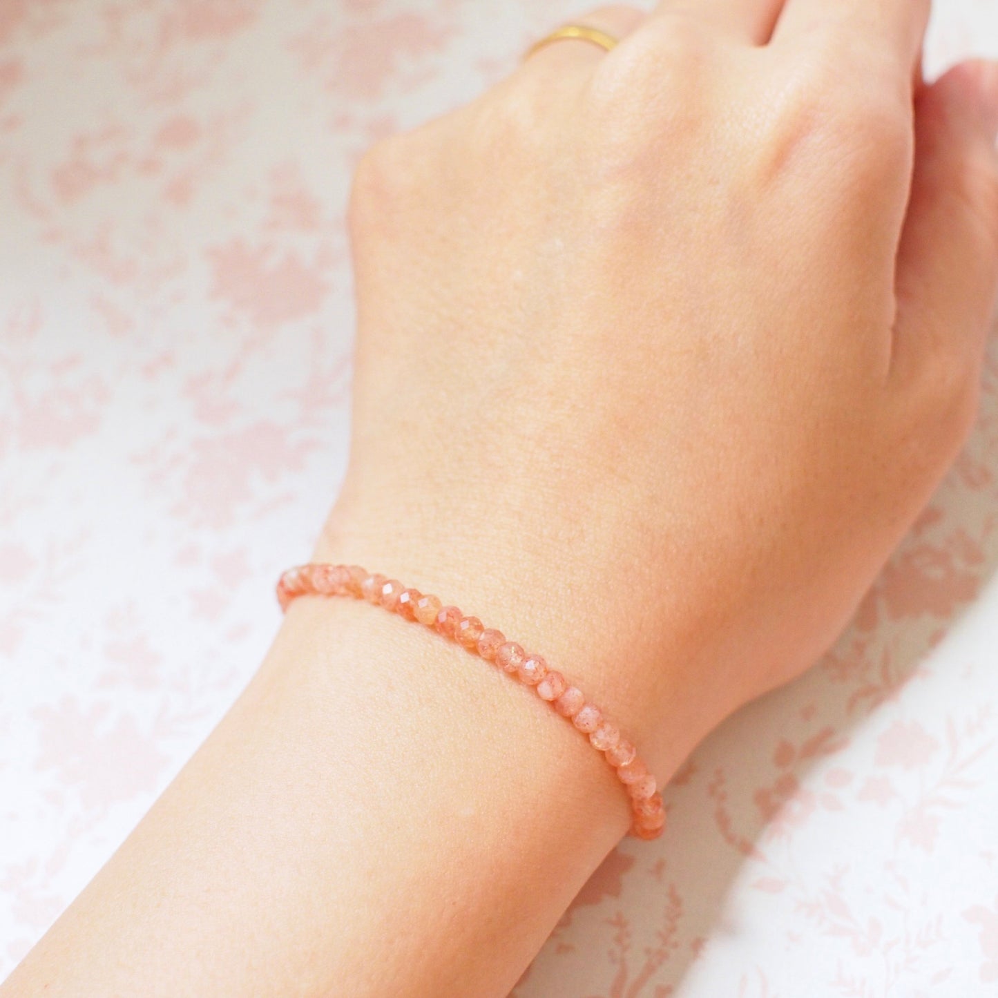 Sunstone Bracelet // 14K Gold-filled // Golden Peach Colour // Stackable