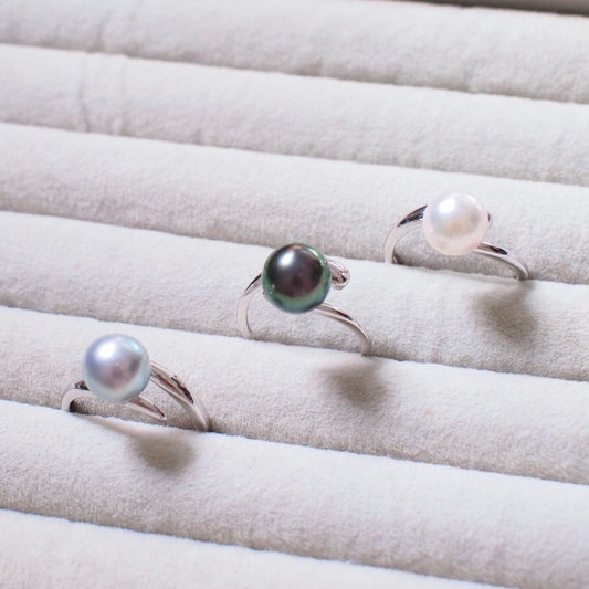 Saltwater Pearl Rings // 8mm // Adjustable Ring // 925 Sterling Silver