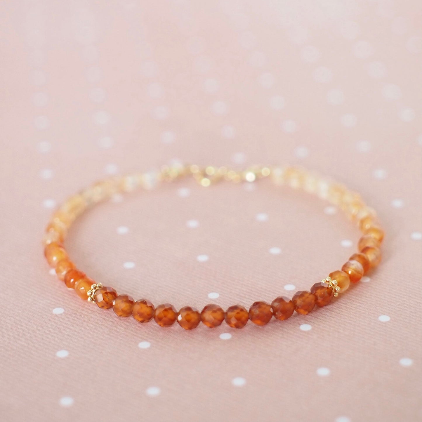 Orange Garnet x Agate Bracelet // Vibrant and Stunning // Stackable // 14K Gold-filled