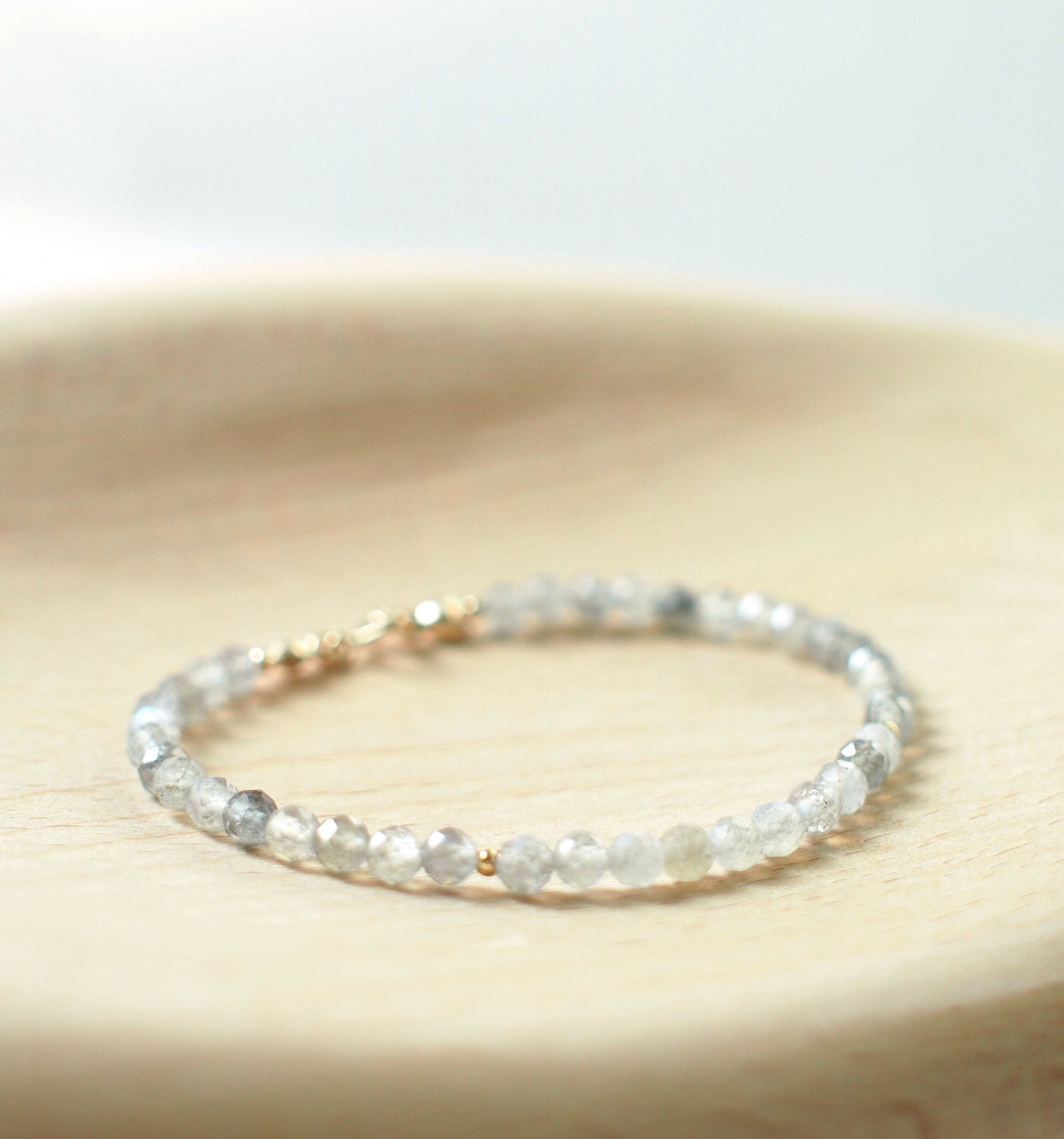 Labradorite Bracelet // Dainty & Sparkly // Stackable // 14K Gold-filled